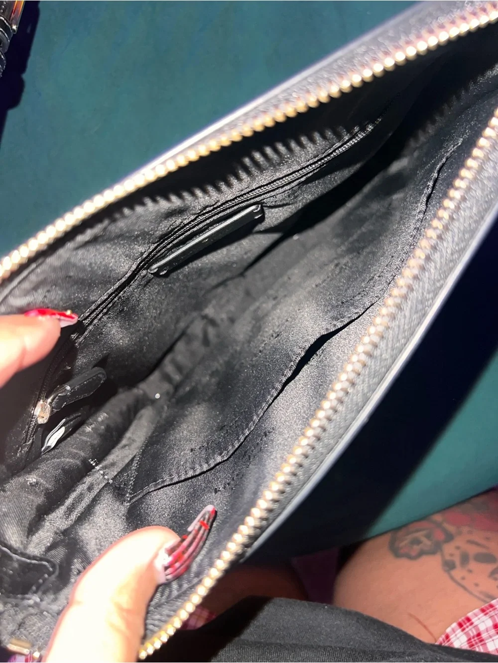 kate spade Black Leather Crossbody with Gold Hardware